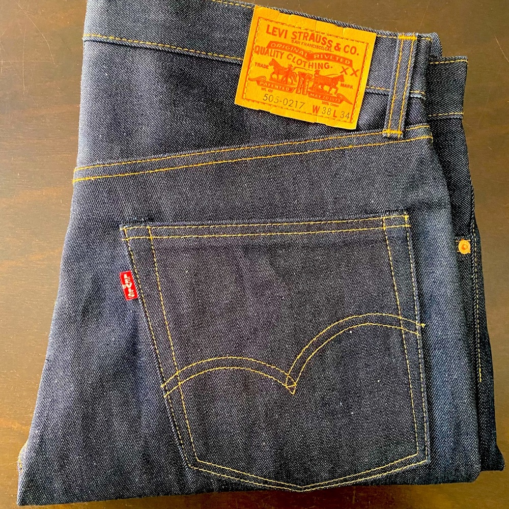 RARE Vintage 2000 Levi's 505–0017 Big E shrinktofit raw selvedge denim 38 W 34 L